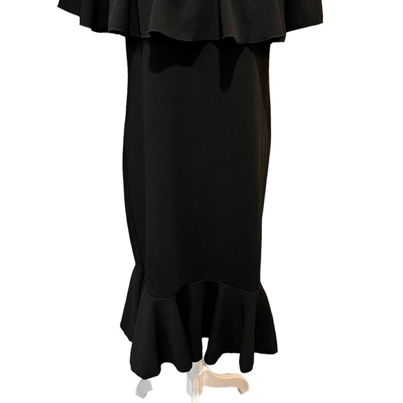 LuLaRoe CiCi Off Shoulder Black Dress With Ruffles BodyCon Size XL NEW - Picture 5 of 15